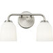 Norah 2 Light 15 inch Brushed Nickel Bathroom Vanity Light Wall Light
